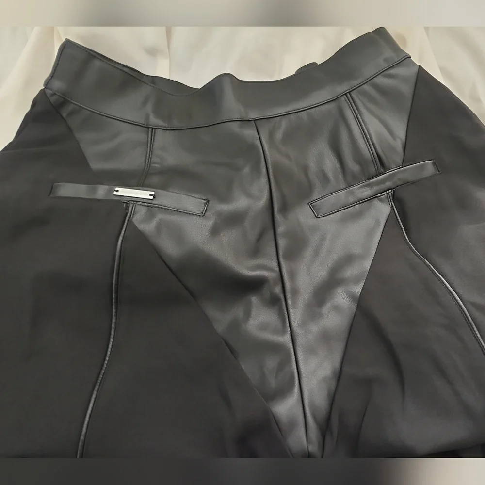 GORGEOUS Vegan Leather &Woven Trousers - Picture 5 of 16